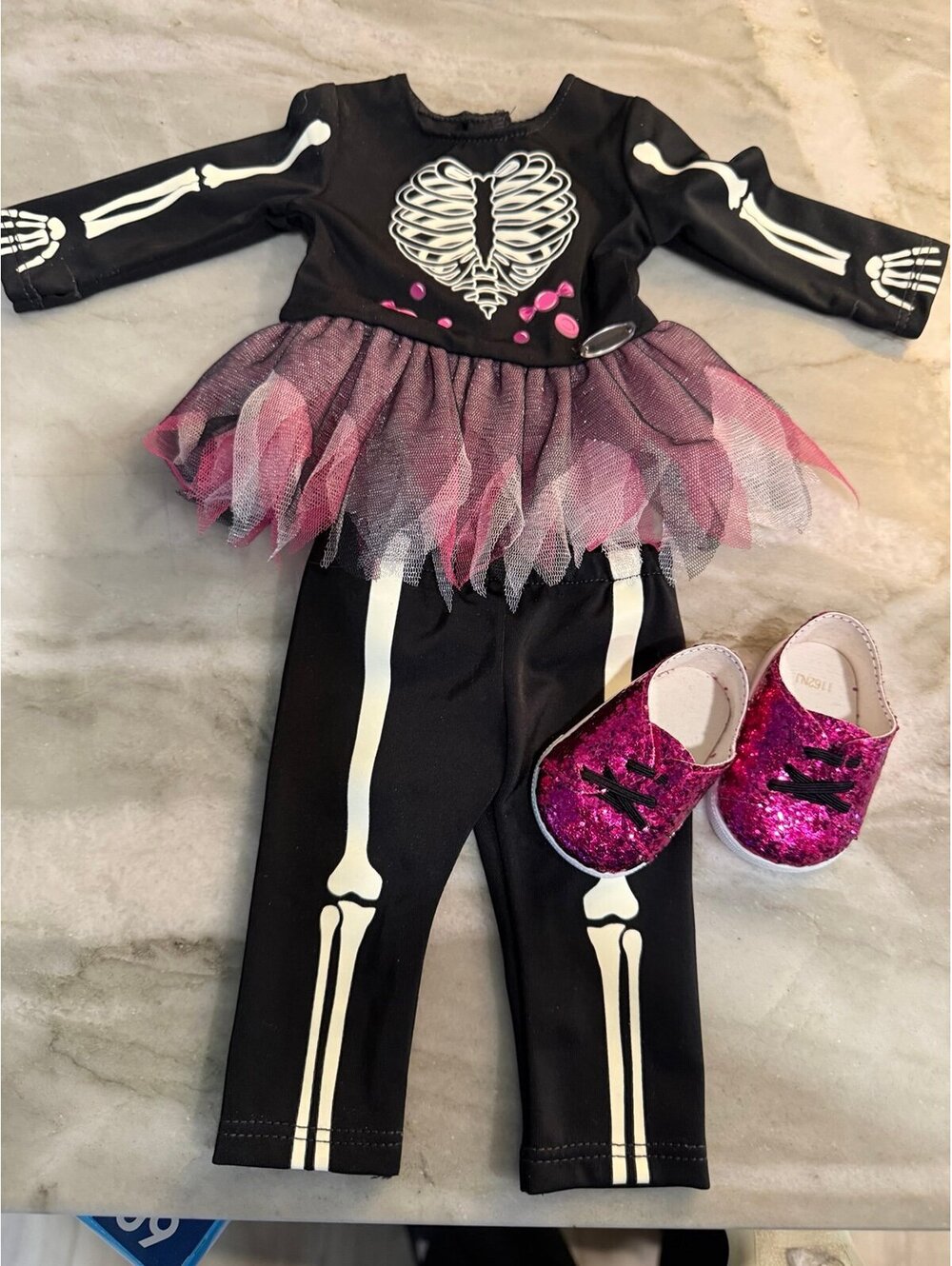 American Girl You Glow Girl Skeleton Costume for 18" doll